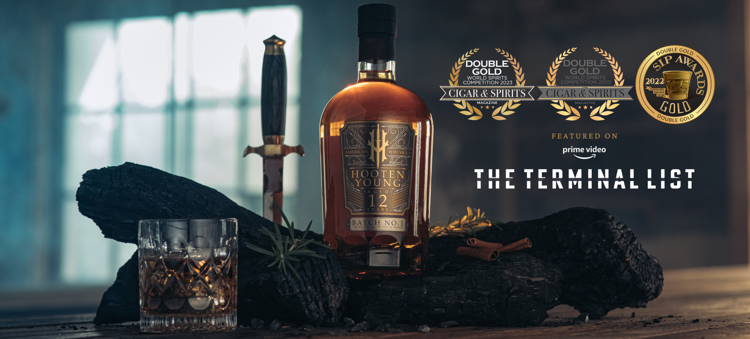 hooten young 12 year american whiskey wins double gold, featured on the terminal list